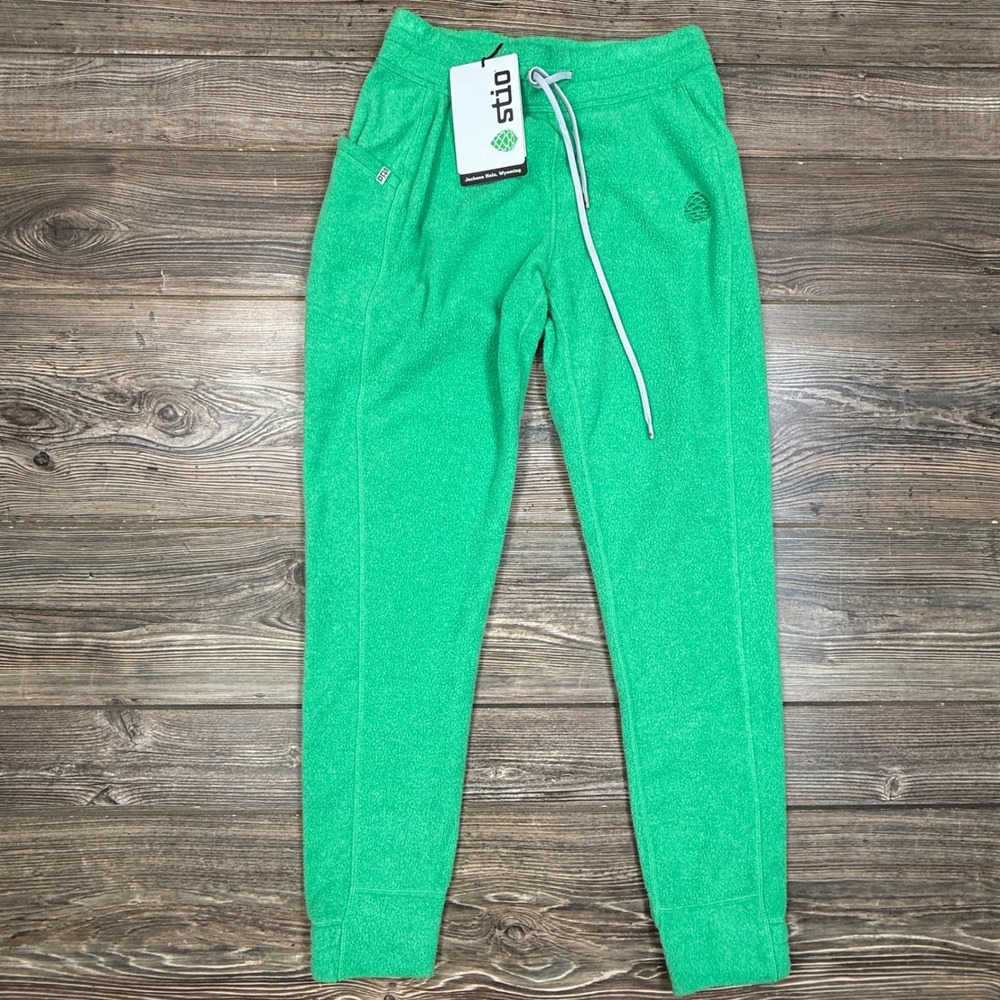 Stio Womens Size Small Turpin Fleece Pant Wild Lettuce Green REPREVE Joggers NEW
